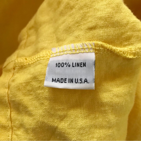 bryn WALKER Button Front Relaxed Linen Lagenlook Duster Jacket Yellow Medium - Picture 11 of 12